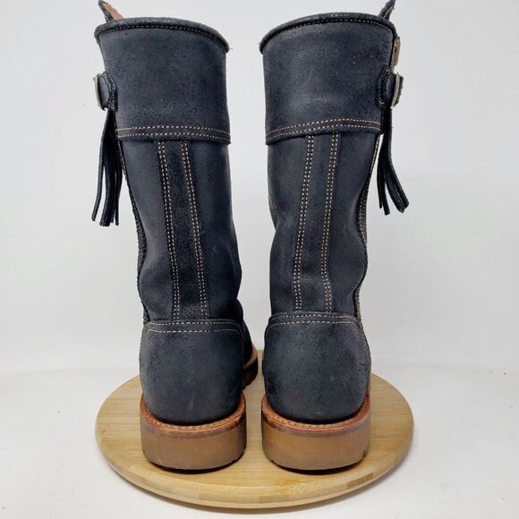 Penelope Chilvers Tall Mid Calf Tassel Boot Womens 36 Black Leather Zip - Picture 9 of 13